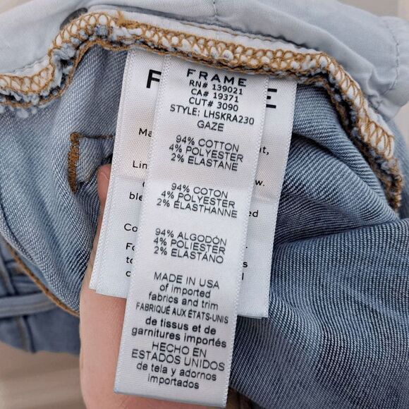 FRAME DENIM Le High Rise Skinny Raw Edge Jeans Denim Gaze size 30 - Picture 10 of 11